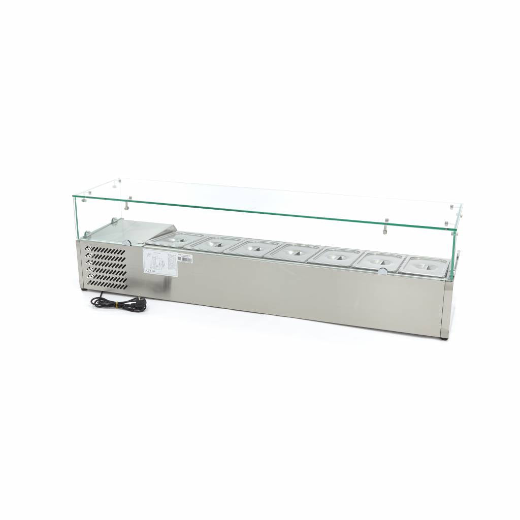 Opzetkoelvitrine - 160 cm - 7 x 1/3 GN Bakken - MAXIMA