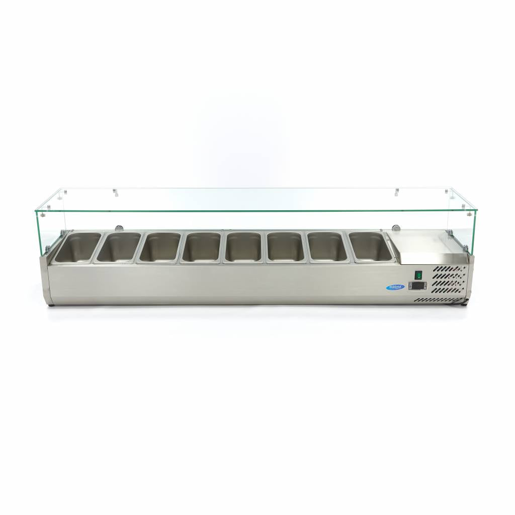 Opzetkoelvitrine - 180 cm - 8 x 1/3 GN Bakken - MAXIMA