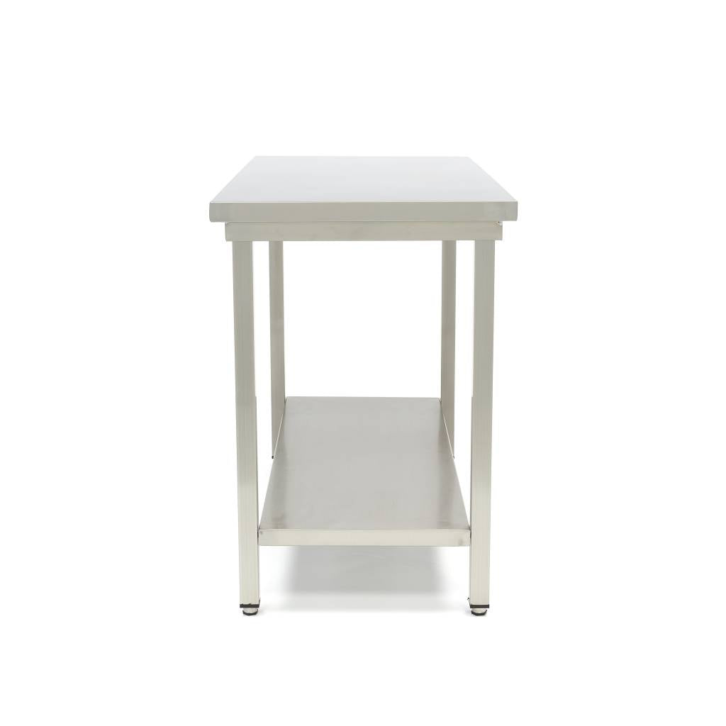 Maxima Stainless Steel Table - 180 x 60cm - Adjustable Height - with Storage Shelf - 09300968