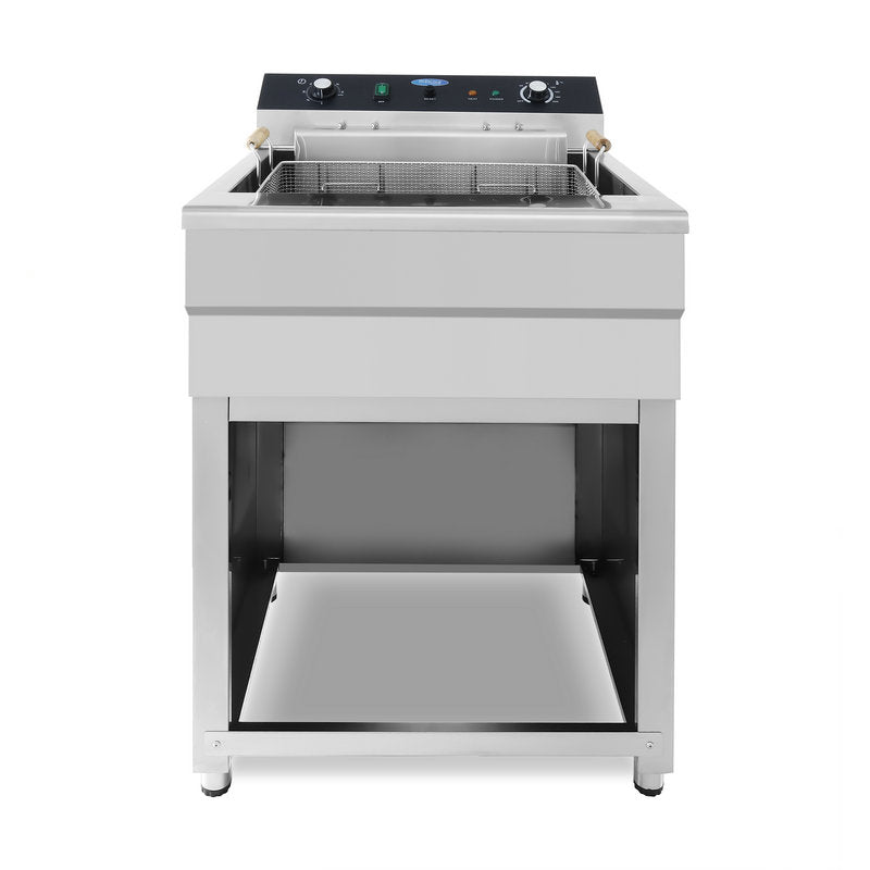 Frituurpan - 45 L - 1 Mand - met Tapkraan - 400V - MAXIMA