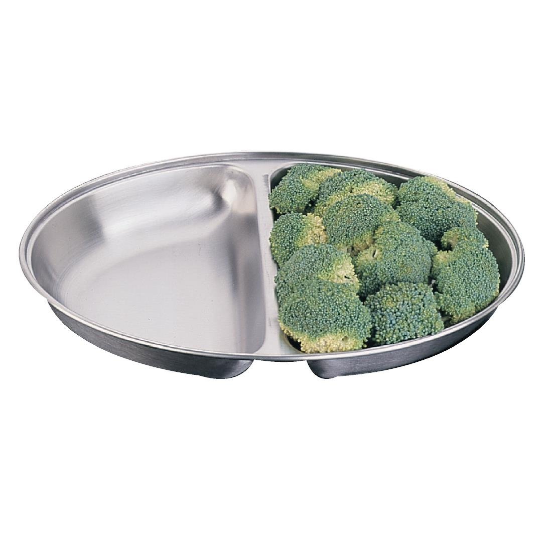 Olympia Oval Vegetable Dish with Two Compartments 300mm - P186 Olympia