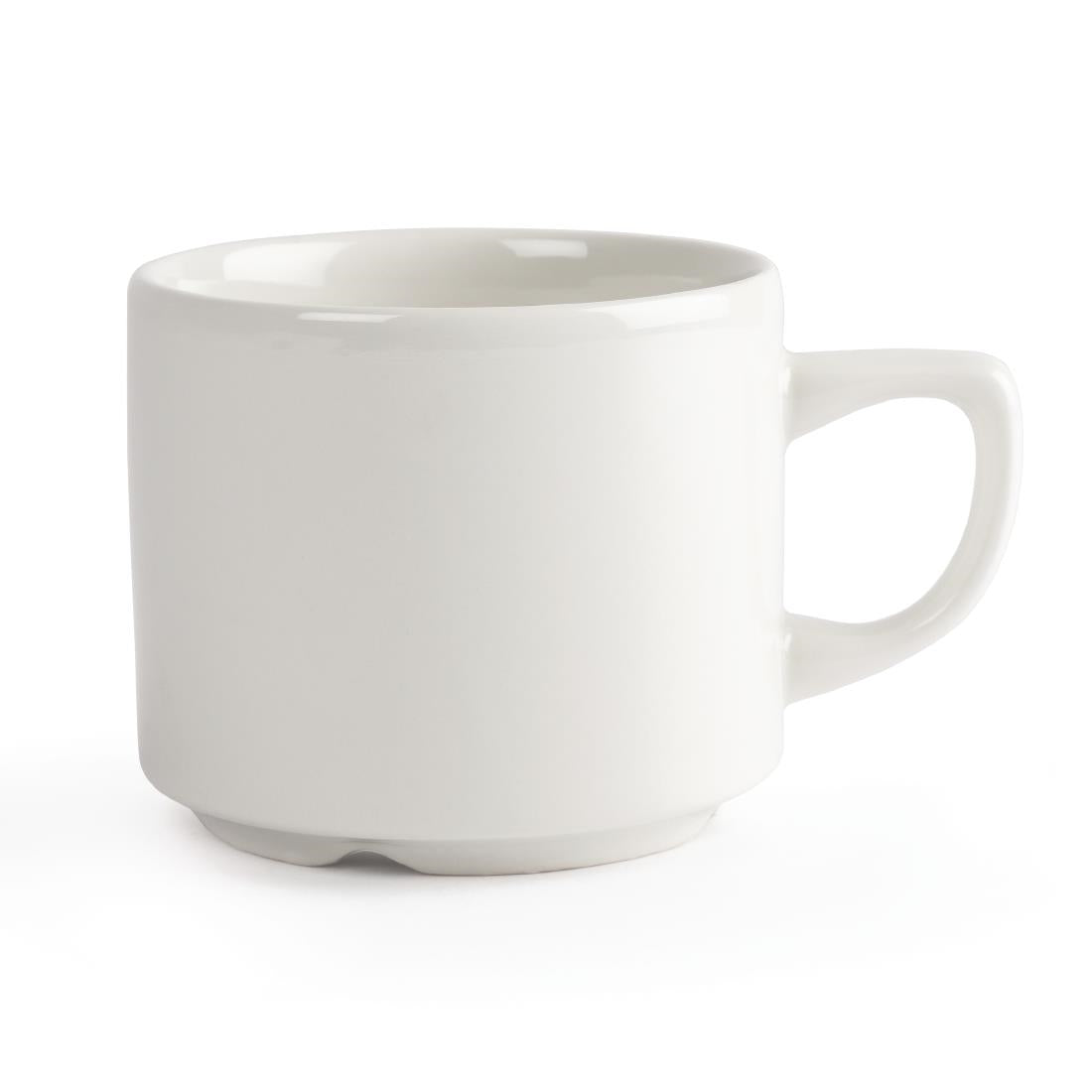 Churchill Plain Whiteware Stacking Maple Tea Cups 199ml (Pack of 24) - P740 Churchill
