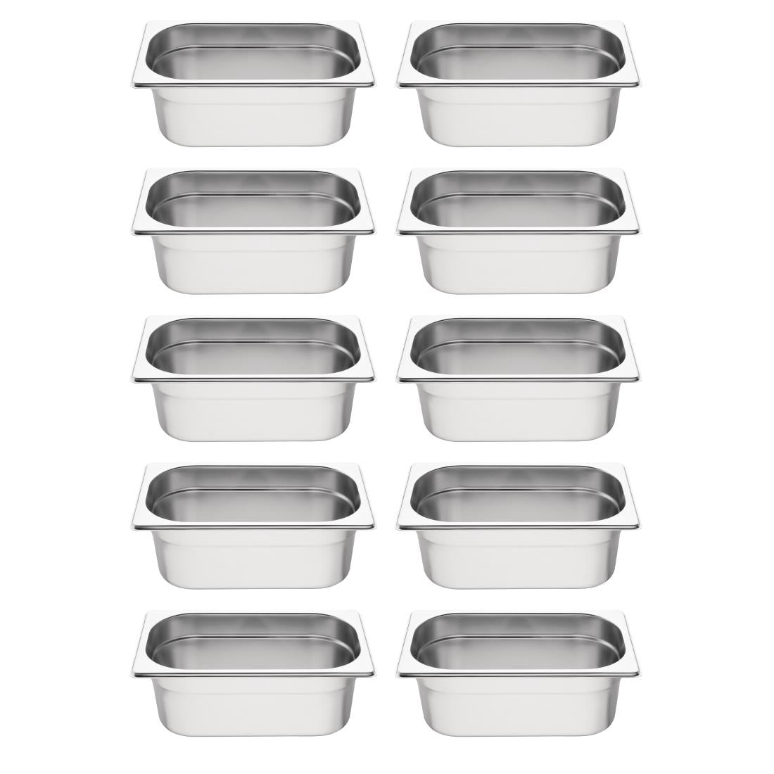 Vogue Stainless Steel Gastronorm Container Kit 1/4 (Pack of 10) - S410 Vogue