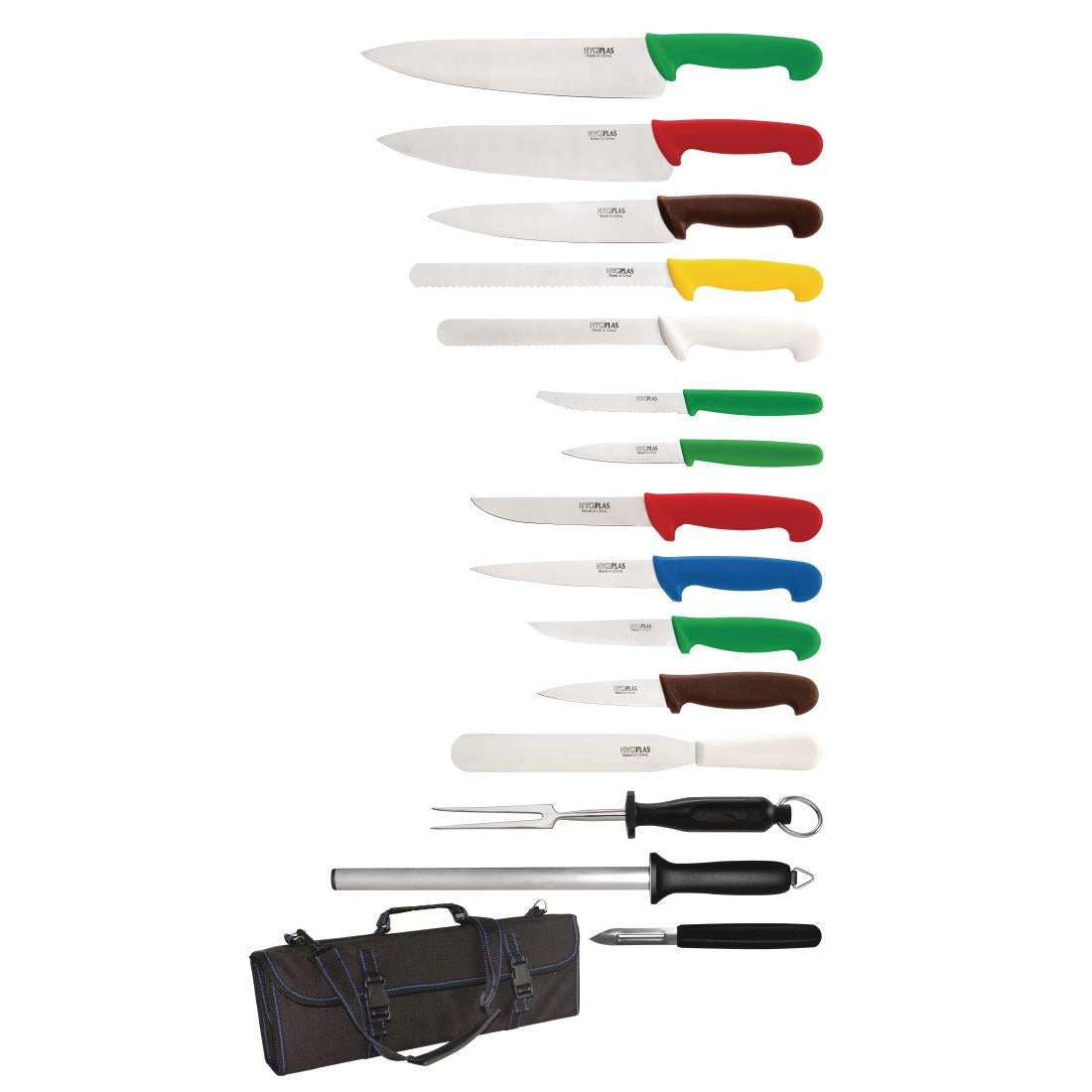 Hygiplas 15 Piece Knife Set with Carry Case - S454 Hygiplas
