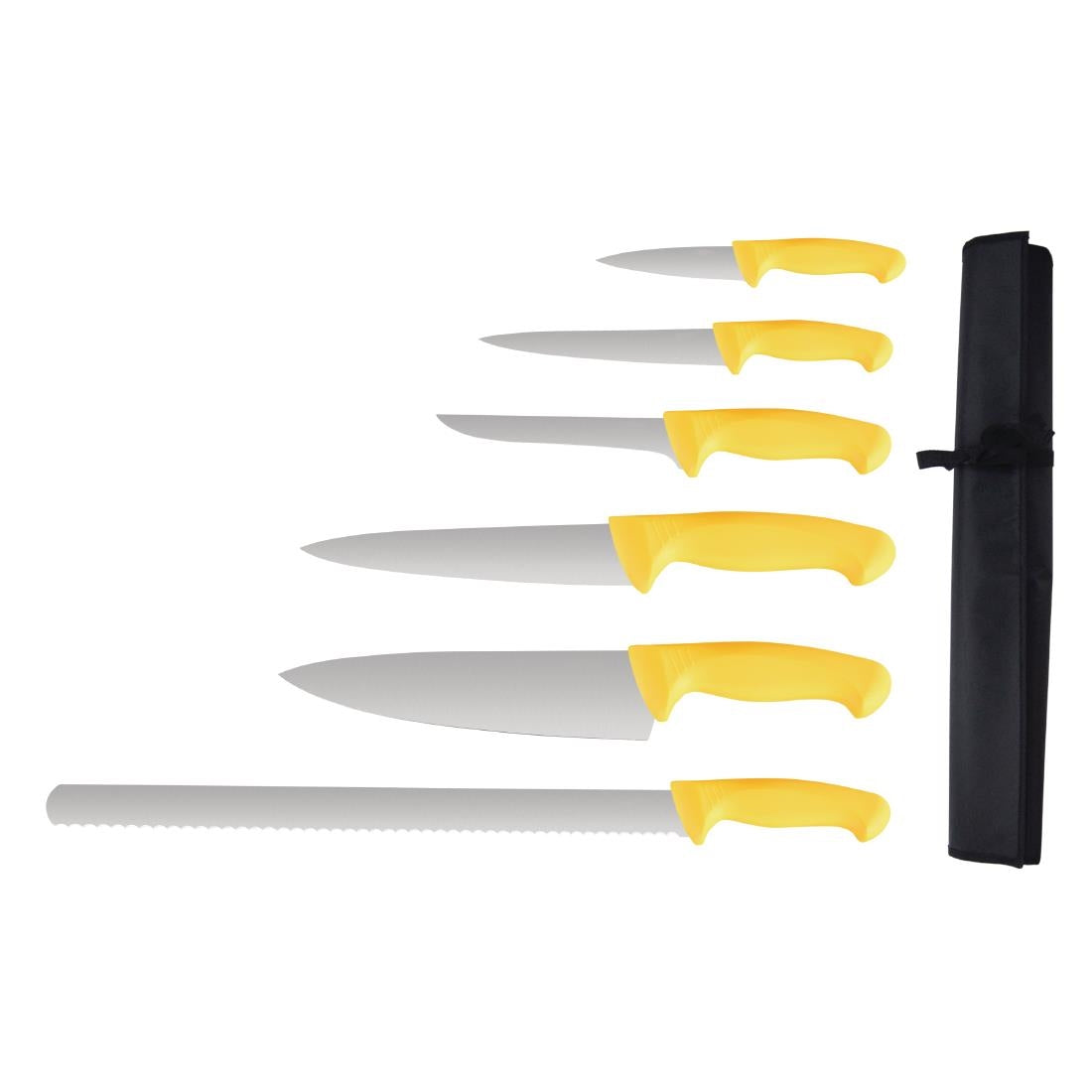 Vogue Yellow Handle 6 Piece Knife Set with Wallet - S852 Vogue
