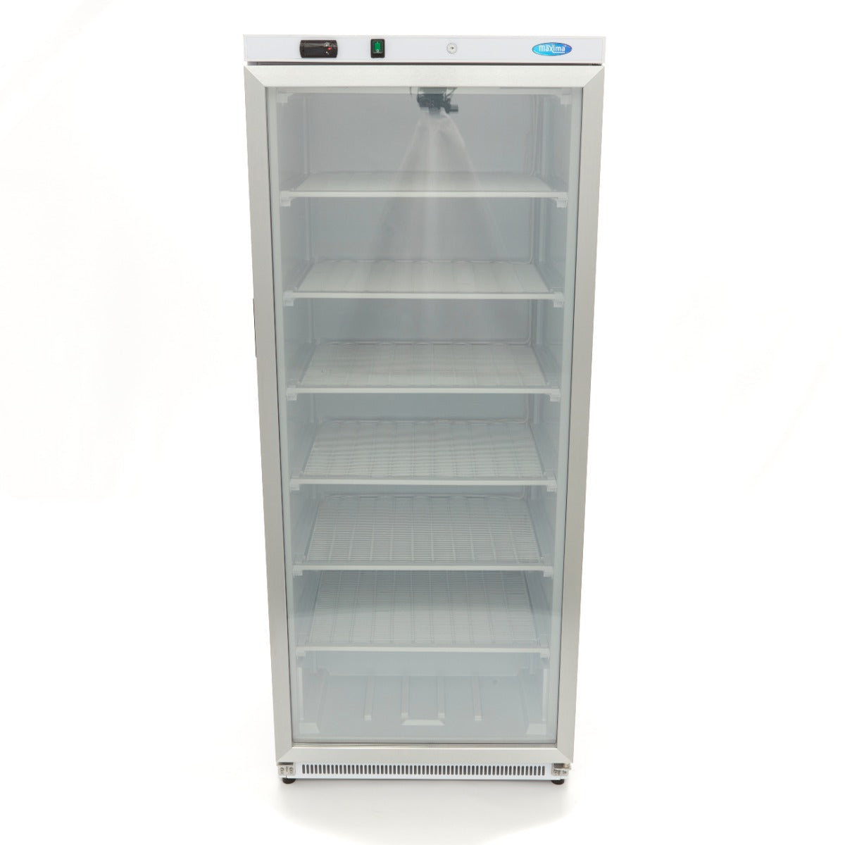 Maxima Freezer - 600L - White - with Glass Door - 6 Shelves - Lockable - 09405031