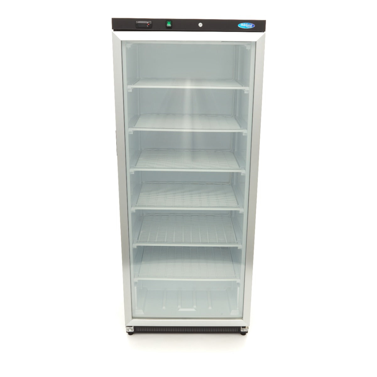 Maxima Freezer - 600L - Black - with Glass Door - 6 Shelves - Lockable - 09405033