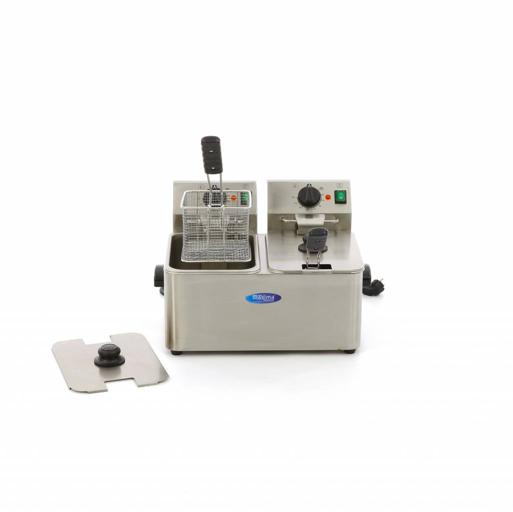 Maxima Deep Fryer - 2 x 4L - 2 Baskets - up to 2kg of Fries - 09300411