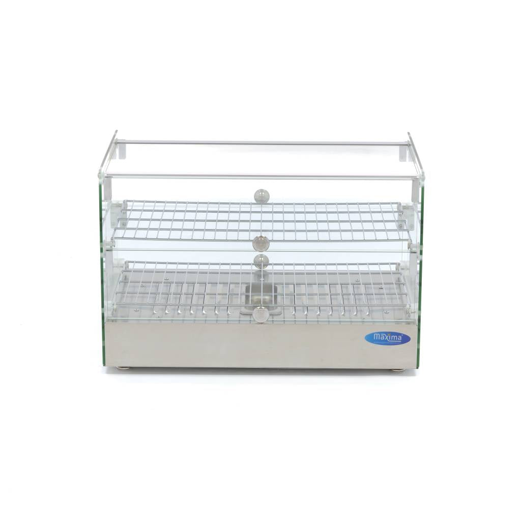 Maxima Heated Food Display - 50L - 55cm - 2 Shelves - 09400780