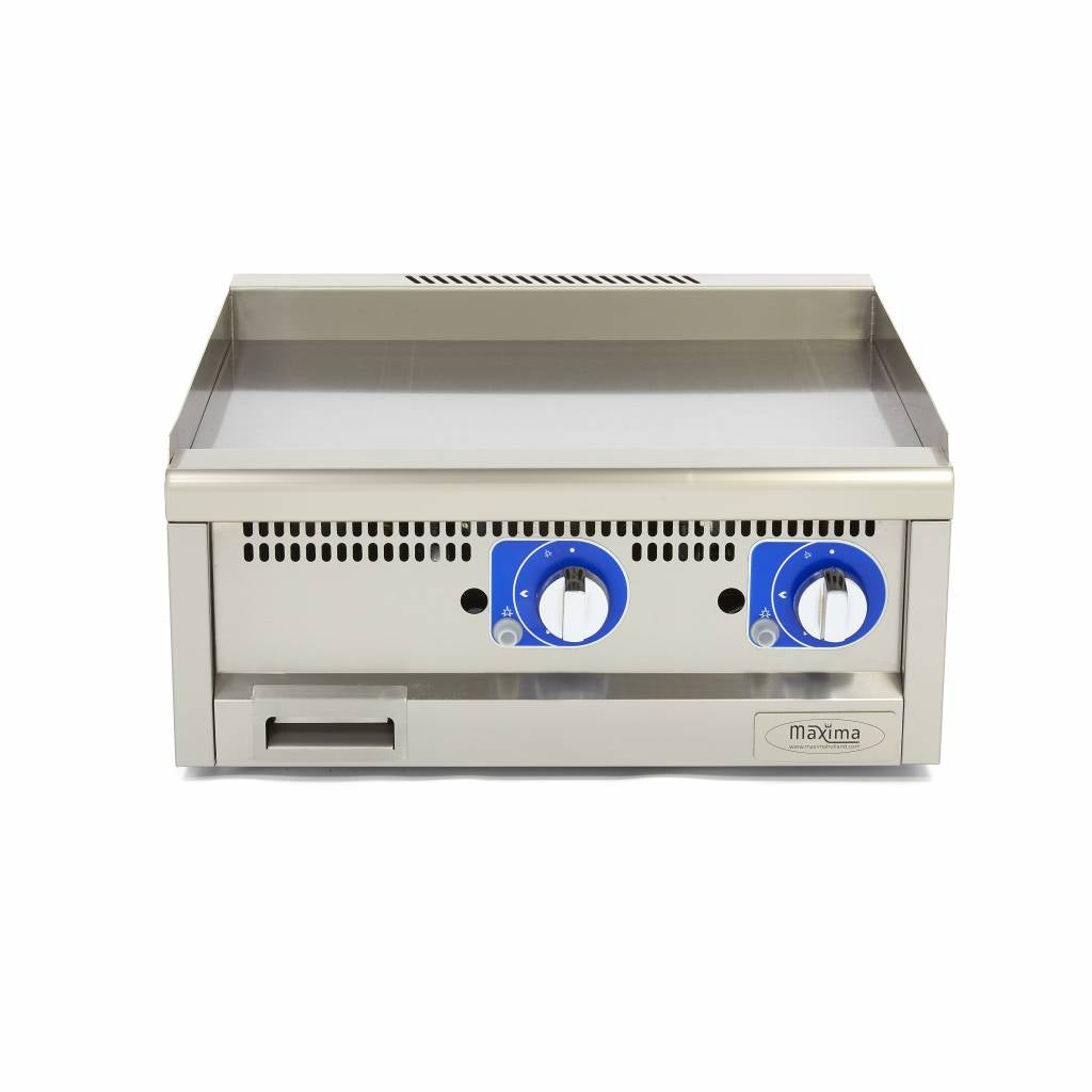 Horeca Grillplaat - Glad - Dubbel - 60 cm Diep - Gas - MAXIMA