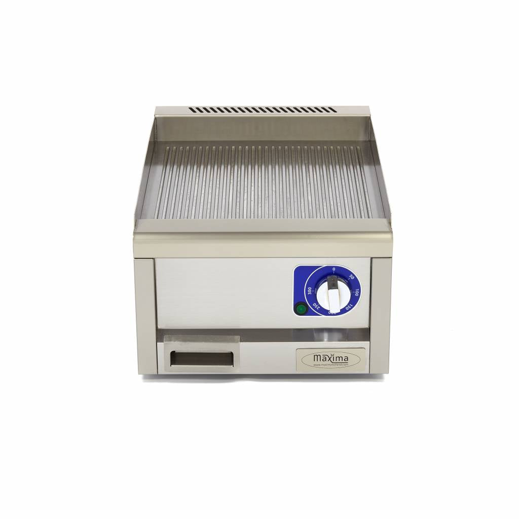 Horeca Grillplaat - Gegroefd - Enkel - 60 cm Diep - 400V - MAXIMA