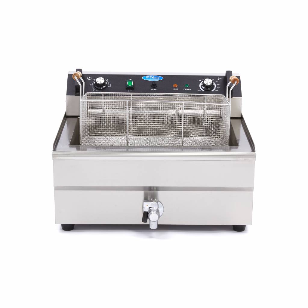Maxima Deep Fryer - 30L - 1 Basket - with Drain Tap - 09365021