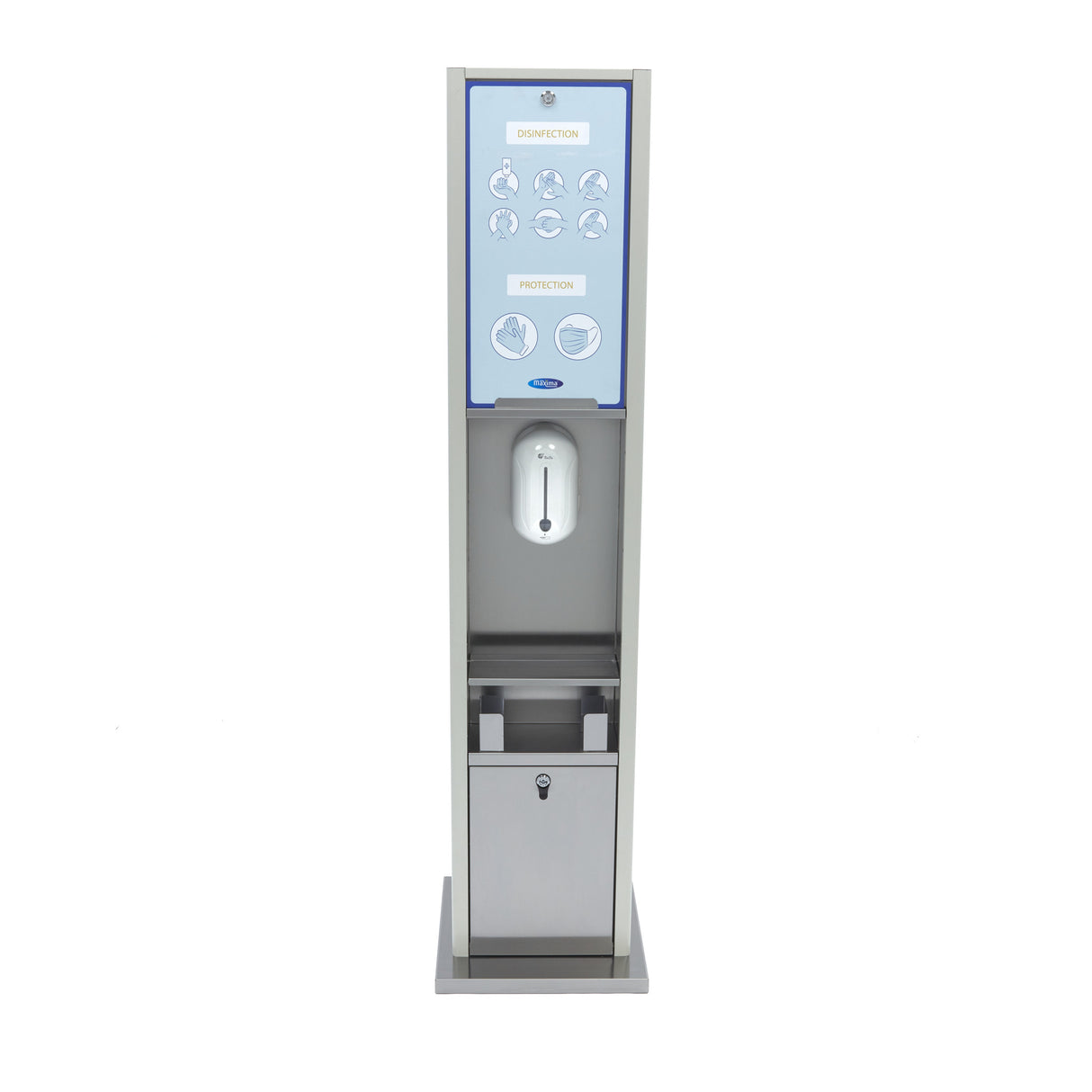 Maxima Hand Sanitiser Dispenser - Automatic - Contactless - Space for Disposable Gloves - 09376060