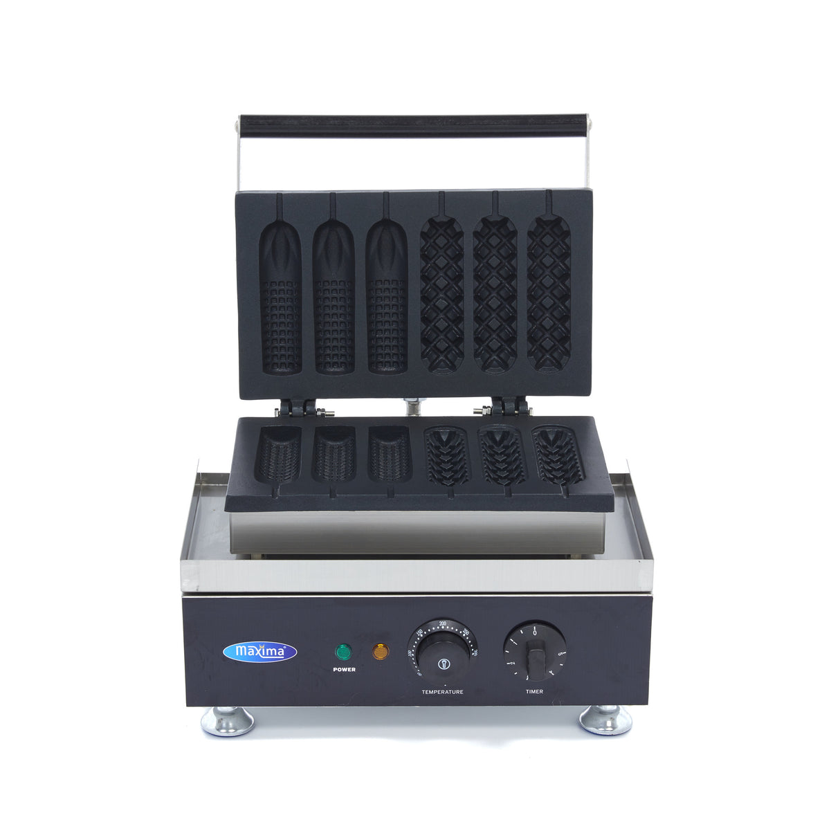 Wafelijzer - 6 Stuks - Corndog - 2 Motieven - MAXIMA