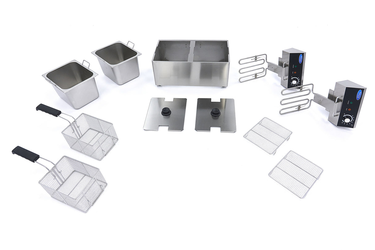 Frituurpan - 2x 8 L - 2 Manden - tot 2,8 Kg Frites - MAXIMA