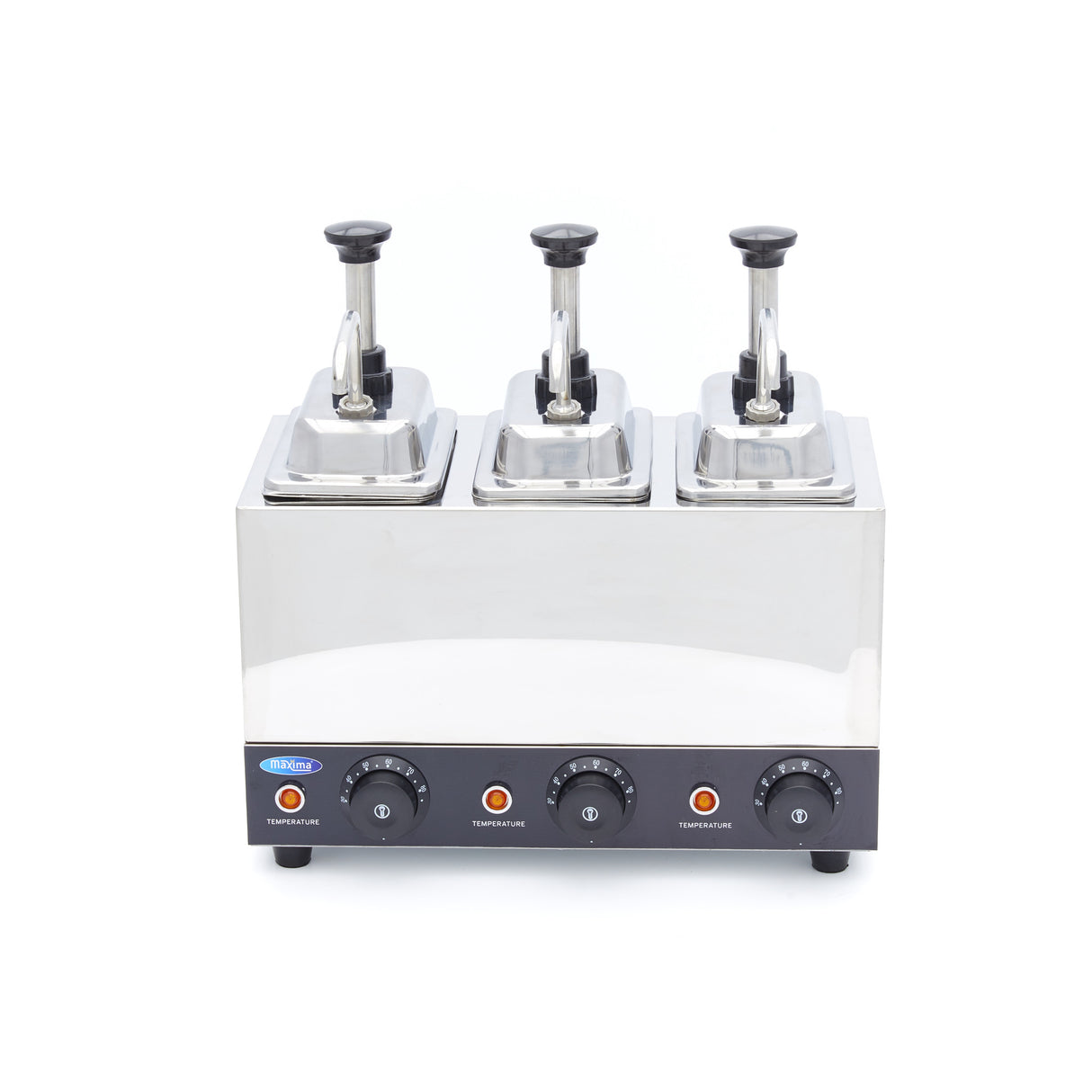 Maxima Heated Sauce Dispenser - 3 x 1.2L - with Pumps - 09374102