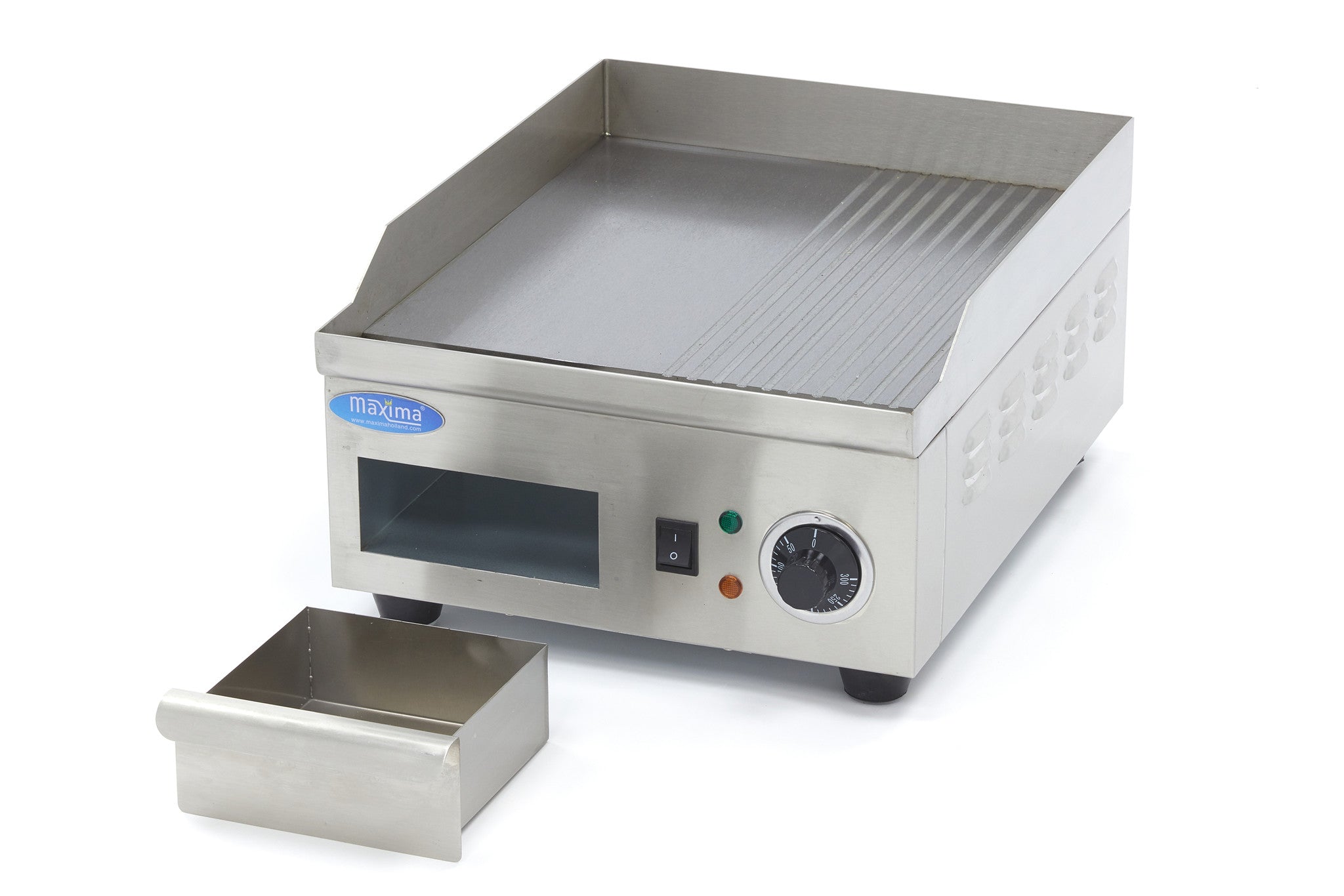 Grillplaat - Half Gegroefd - 36 cm - incl. Opvangbak - MAXIMA