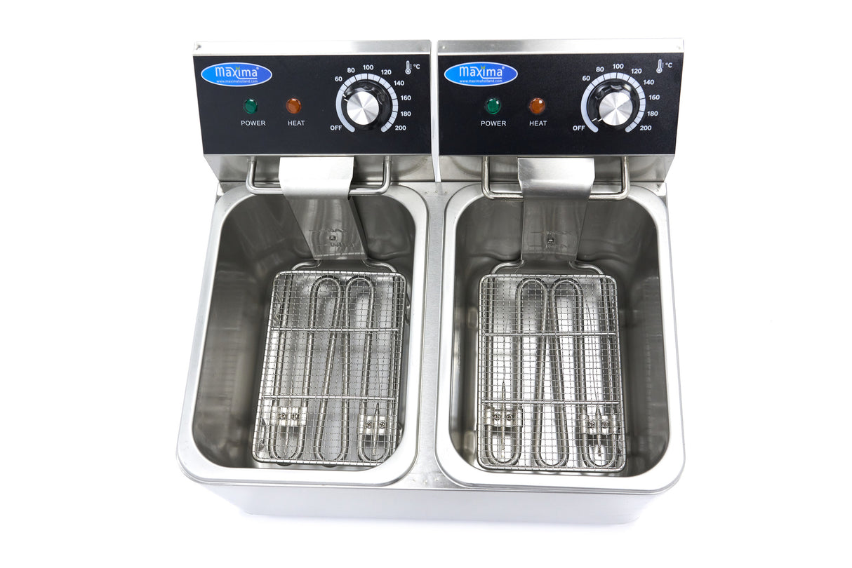 Maxima Deep Fryer - 2 x 4L - 2 Baskets - up to 1,5kg of Fries - 09365212