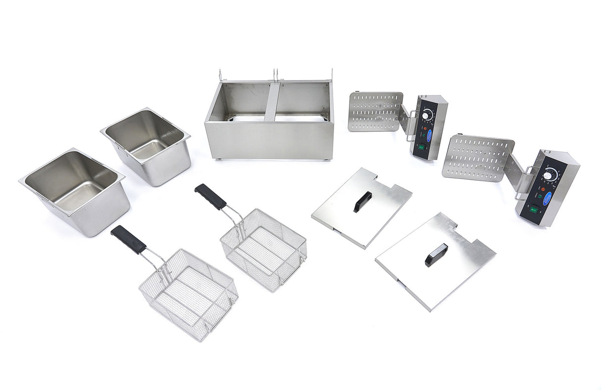 Frituurpan - 2x 11 L - 2 Manden - tot 2,8 Kg Frites - MAXIMA