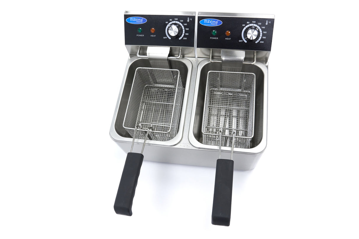 Maxima Deep Fryer - 2 x 4L - 2 Baskets - up to 1,5kg of Fries - 09365212