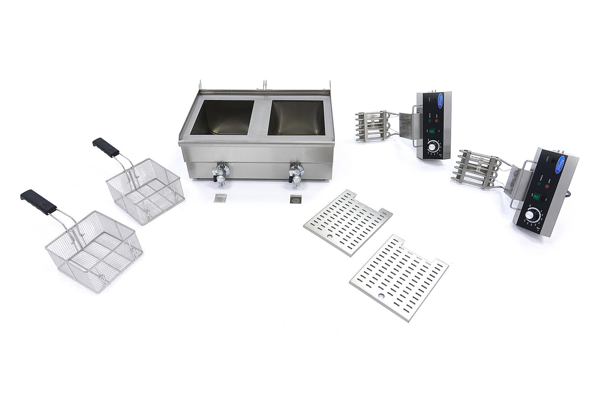 Maxima Deep Fryer - 2 x 13L - 2 Baskets - with Drain Tap - 09365231