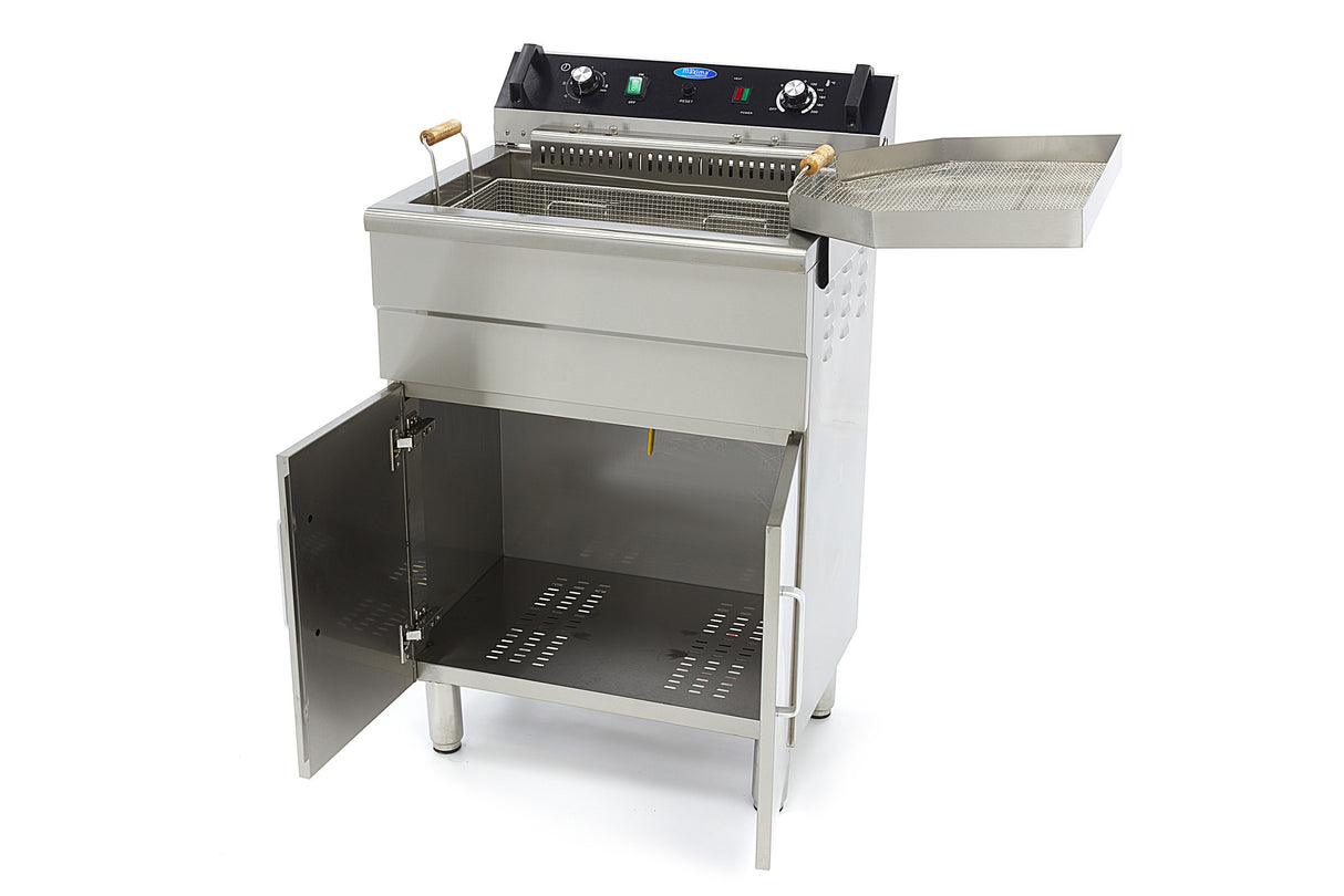 Frituurpan - 30 L - 1 Mand - met Tapkraan en Opbergruimte - MAXIMA