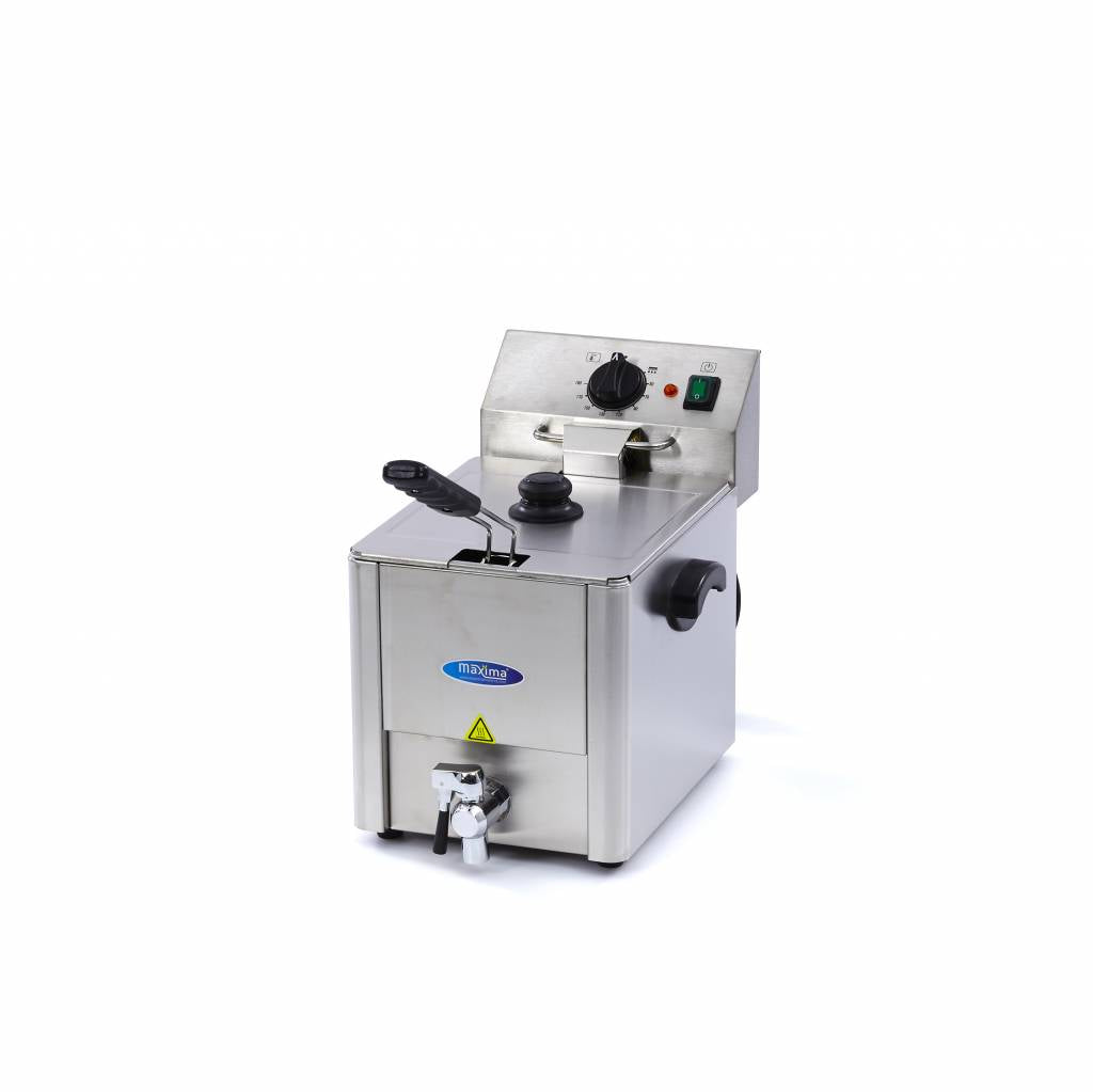 Maxima Deep Fryer - 8L - 1 Basket - with Drain Tap - 09300415
