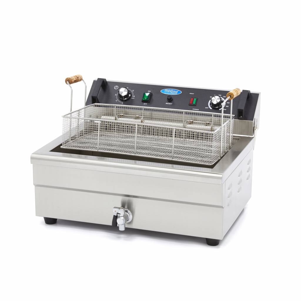 Maxima Deep Fryer - 20L - 1 Basket - with Drain Tap - 09365020