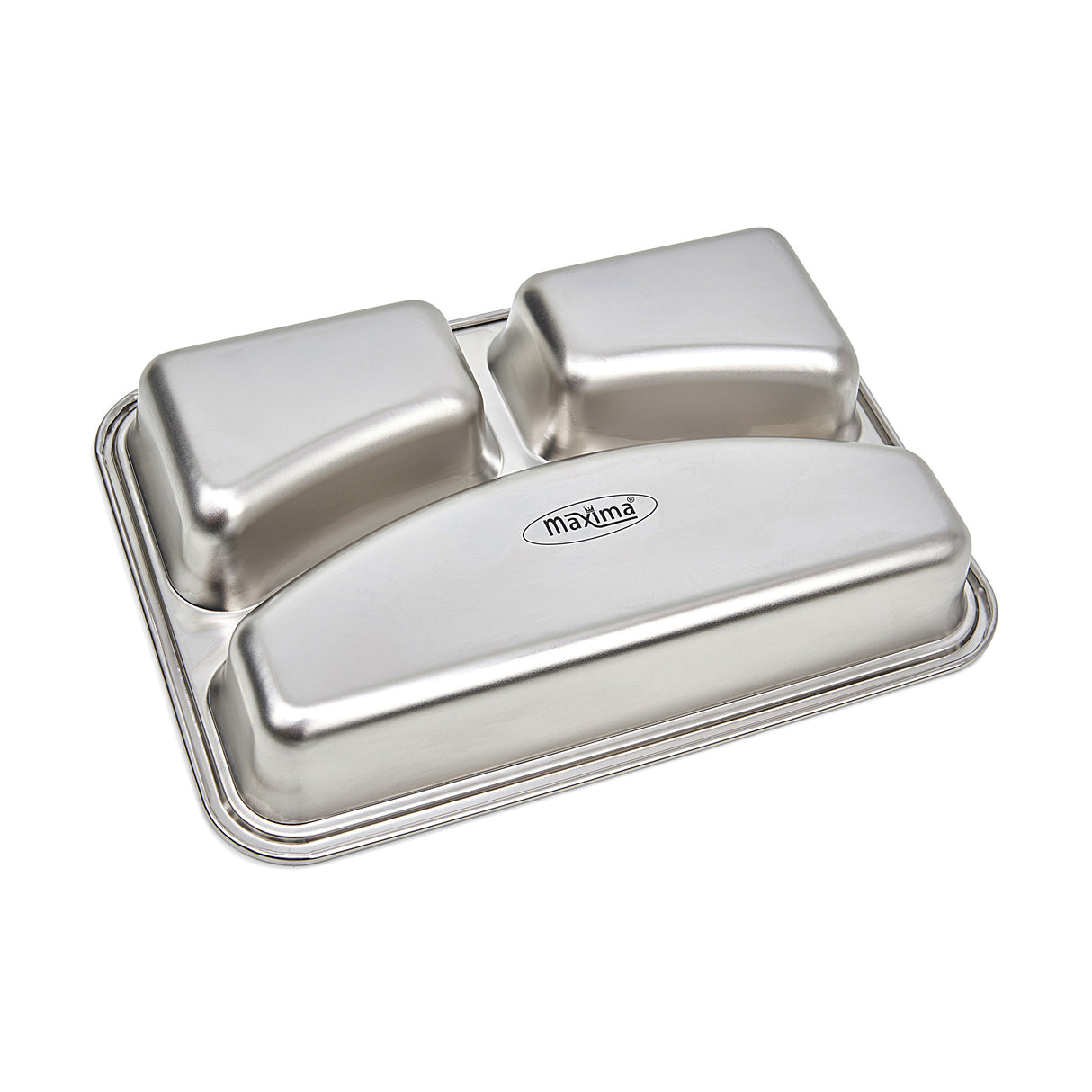 Maxima Plate - 3 Compartments - Stainless Steel - Dishwasher Safe - 09367855