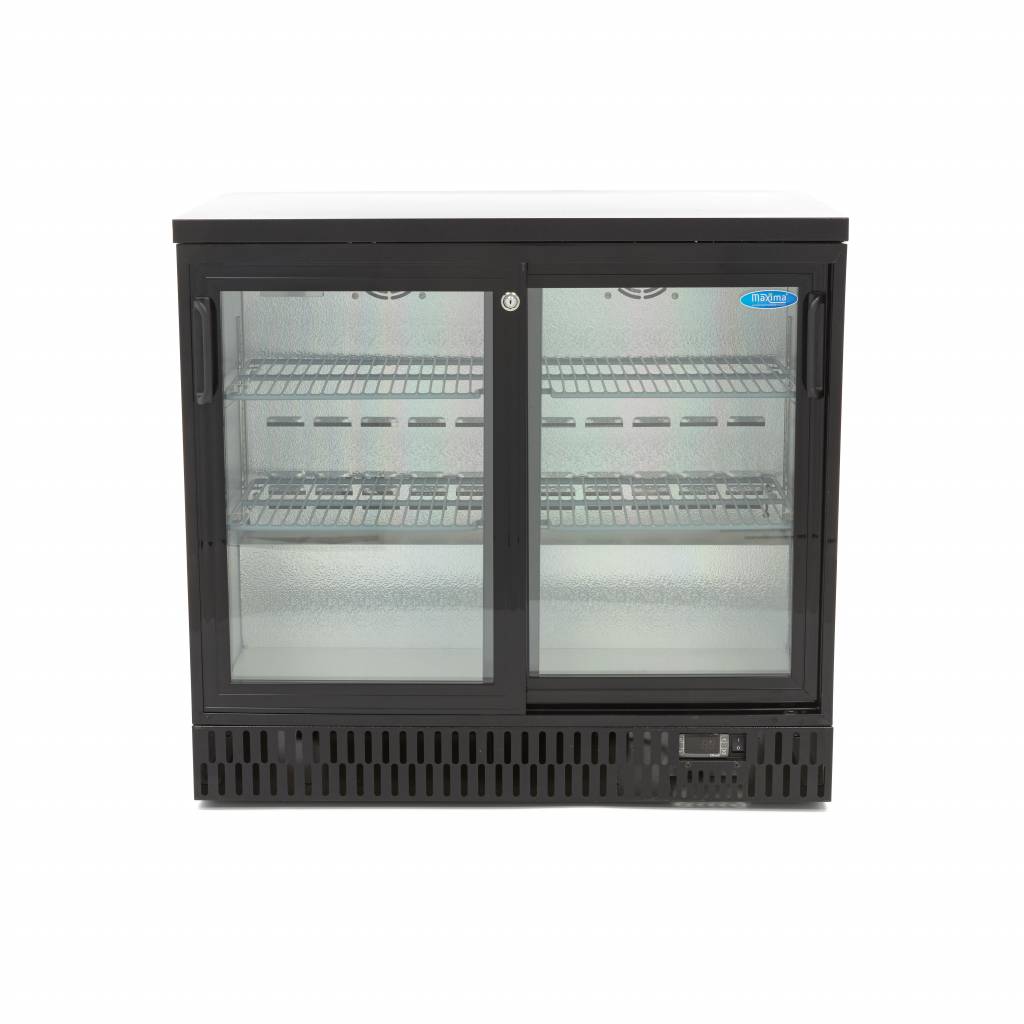 Maxima Drinks Fridge - 227L - 2 Sliding Doors - 4 Adjustable Shelves - 09400915