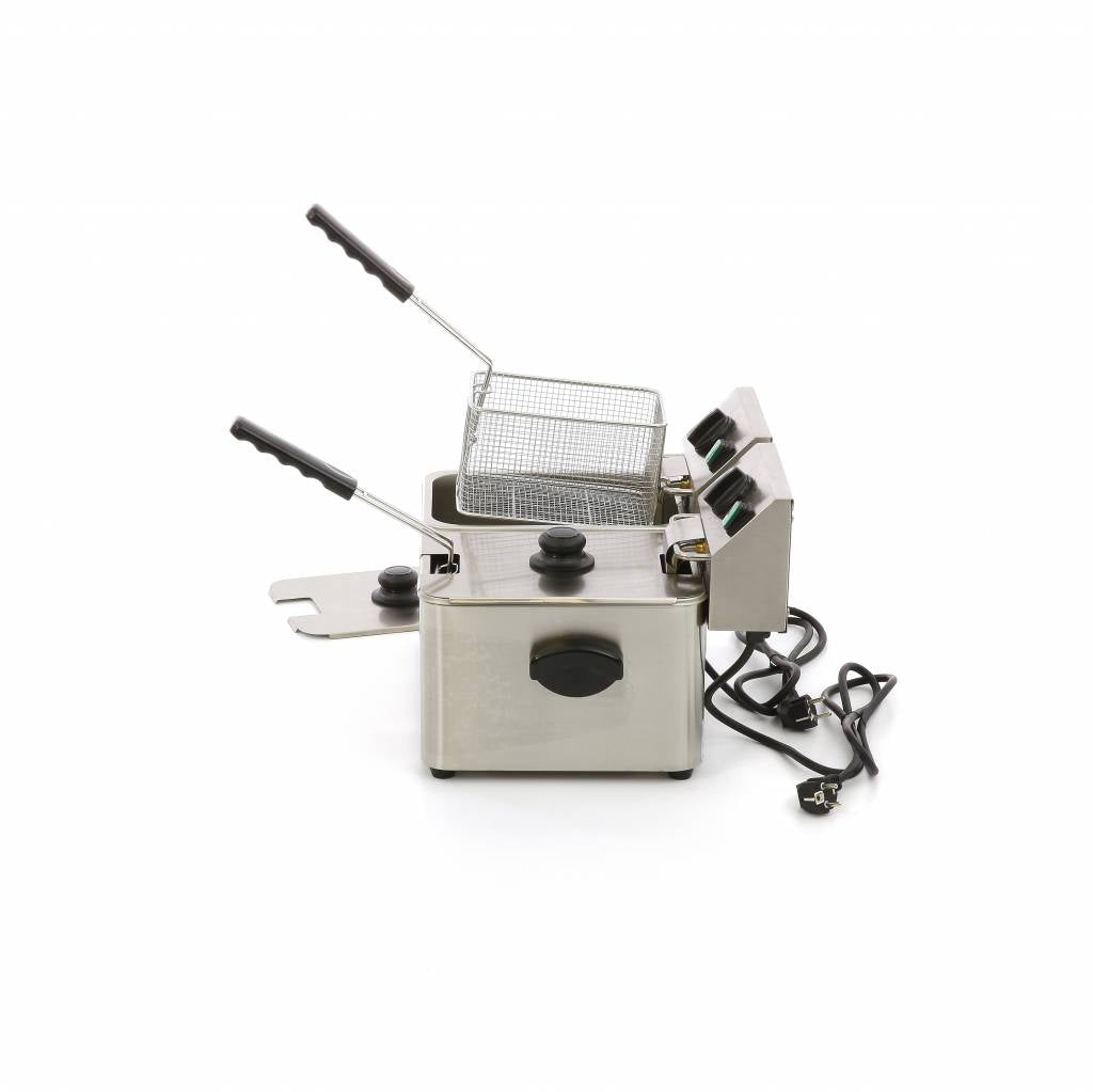 Maxima Deep Fryer - 2 x 4L - 2 Baskets - up to 2kg of Fries - 09300411