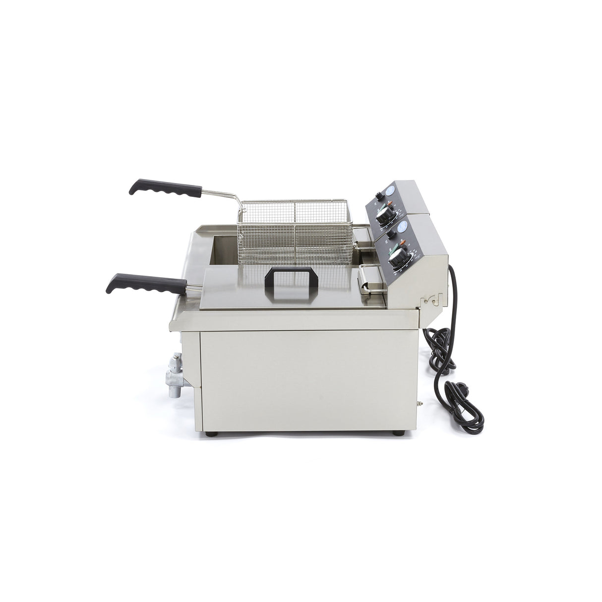 Maxima Deep Fryer - 2 x 16L - 2 Baskets - with Drain Tap - 09365011