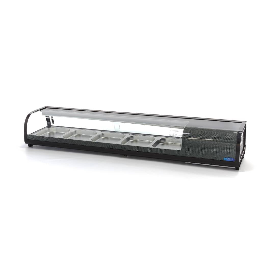 Sushi- en Tapasvitrine - 132 L - 5 x 1/2 GN - Tafelmodel - MAXIMA