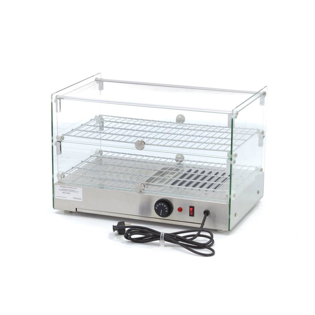 Maxima Heated Food Display - 50L - 55cm - 2 Shelves - 09400780