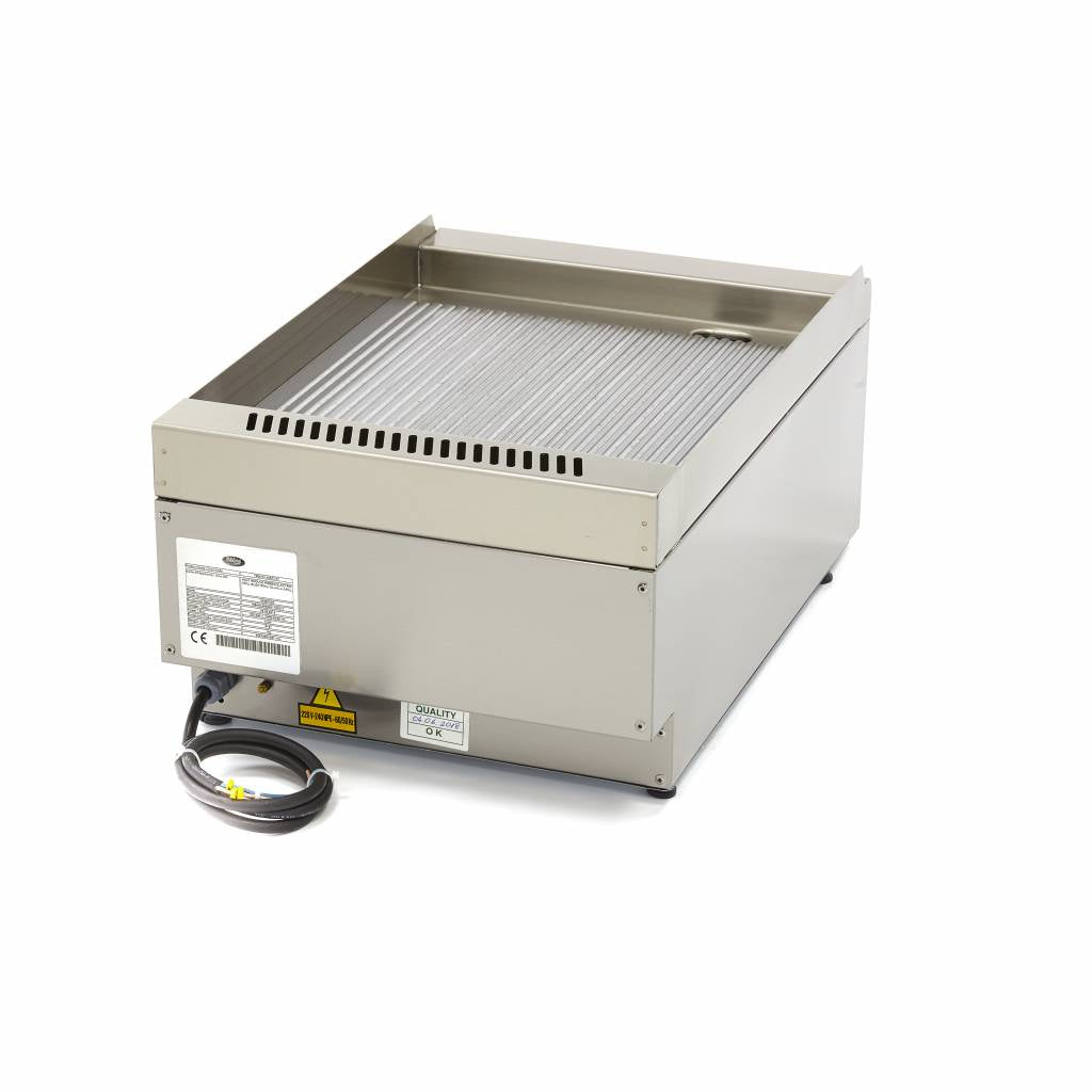 Horeca Grillplaat - Gegroefd - Enkel - 60 cm Diep - 400V - MAXIMA