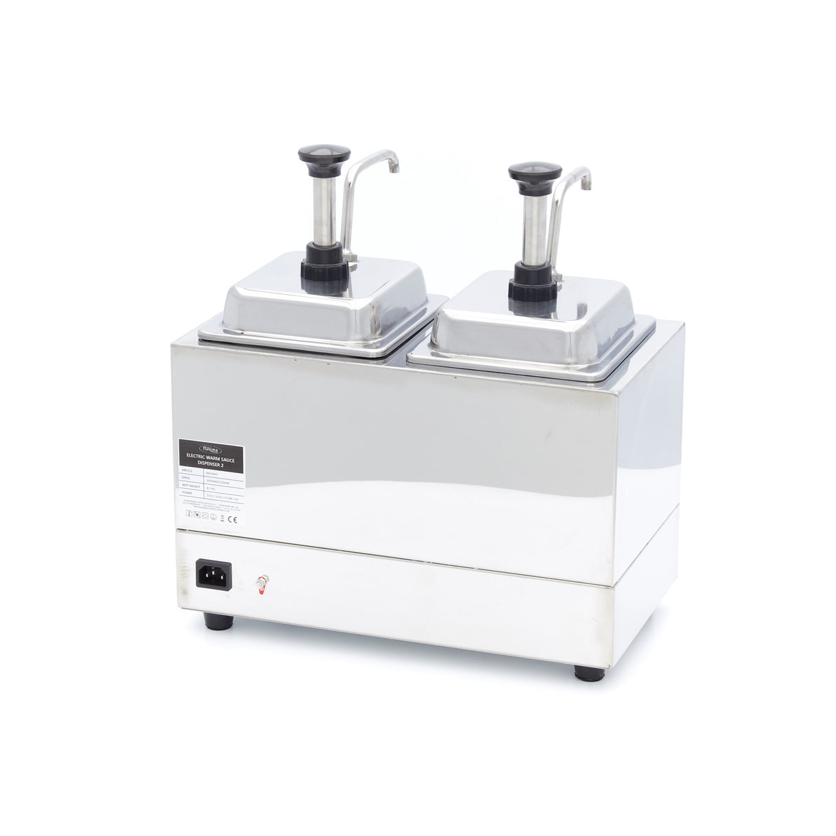 Maxima Heated Sauce Dispenser - 2 x 2L - with Pumps - 09374101