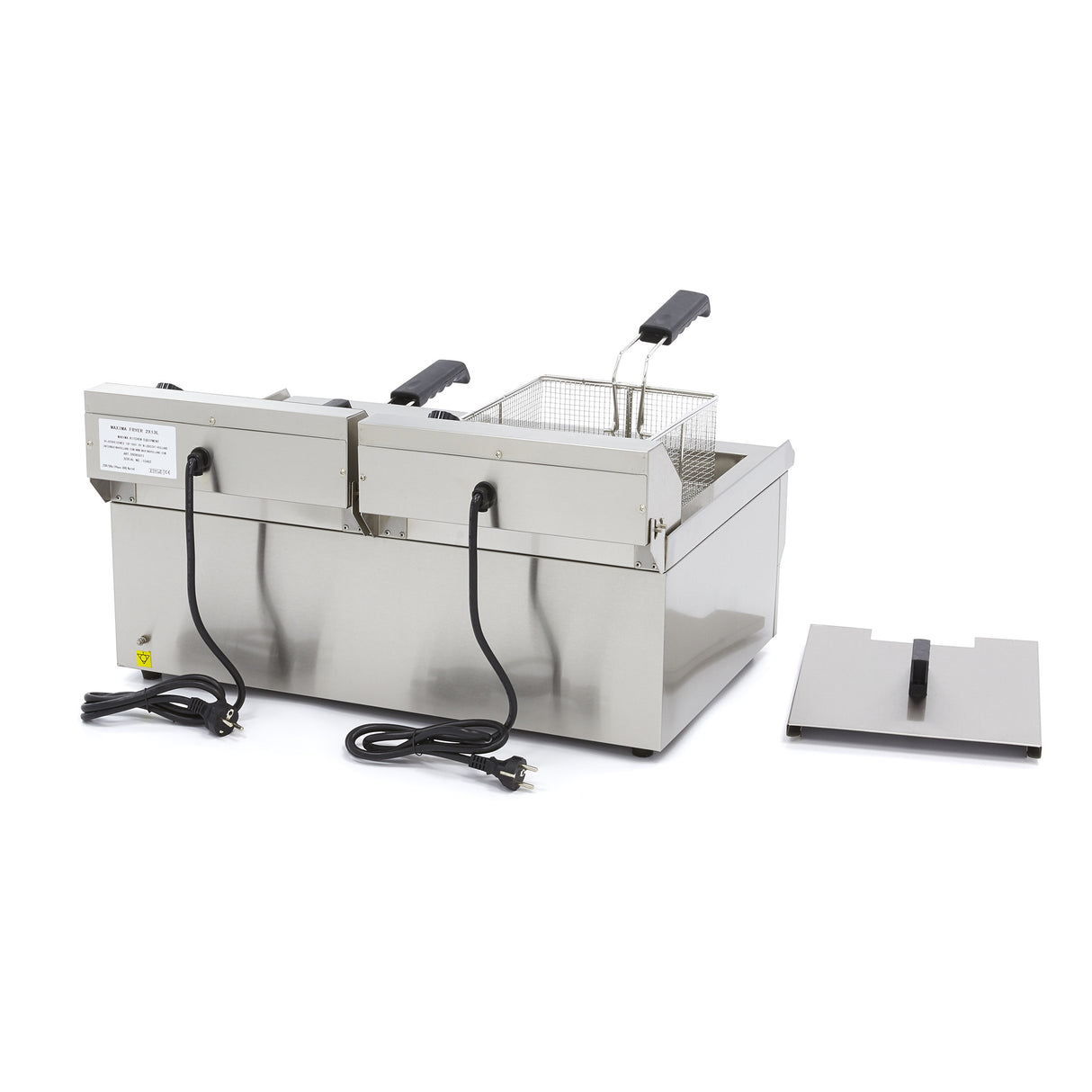 Maxima Deep Fryer - 2 x 16L - 2 Baskets - with Drain Tap - 09365011