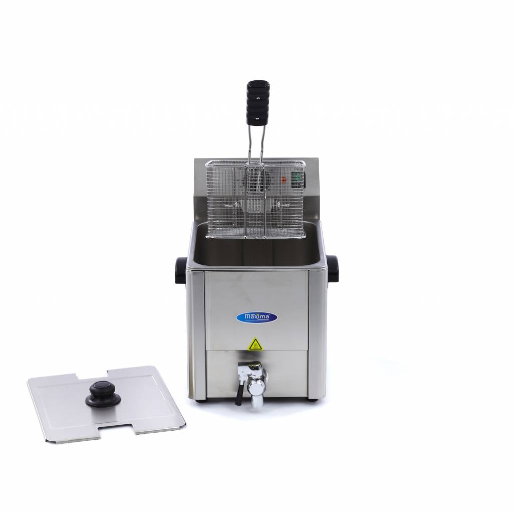 Maxima Deep Fryer - 8L - 1 Basket - with Drain Tap - 09300415