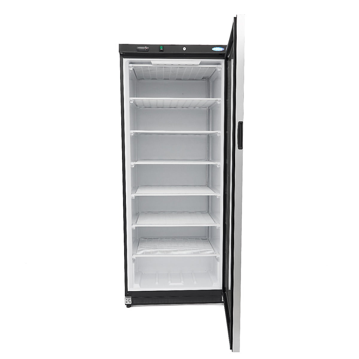 Maxima Freezer - 600L - Black - with Glass Door - 6 Shelves - Lockable - 09405033