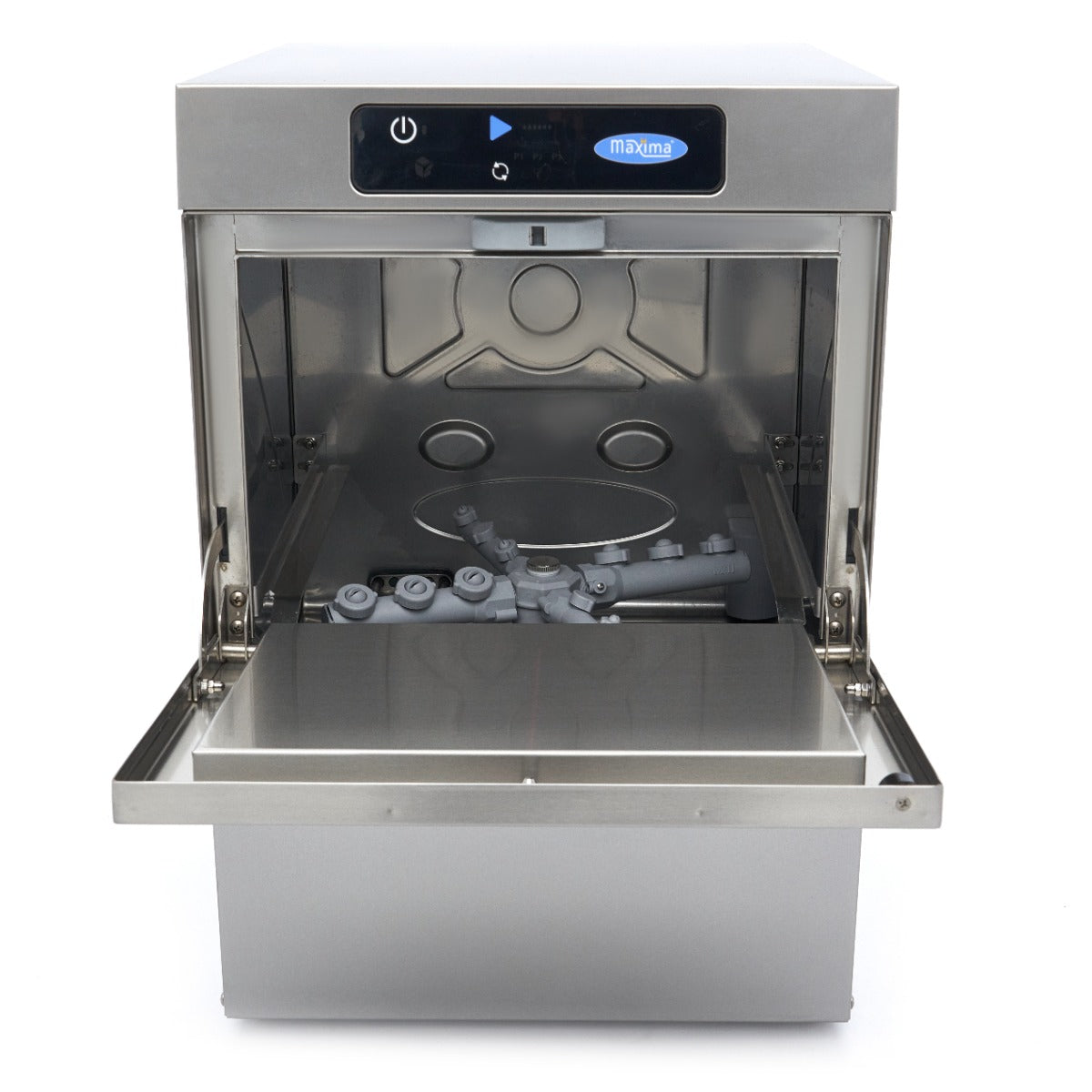 Maxima Glass Washer - 35 x 35cm - with Drain, Rinse Aid and Soap Pump - Digital Display - 230V - 09211001