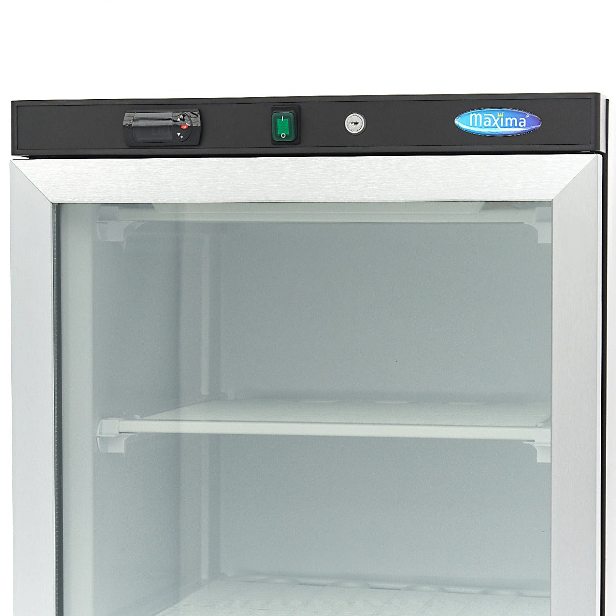 Maxima Freezer - 400L - Black - with Glass Door - 6 Shelves - Fast Freeze Function - 09405021