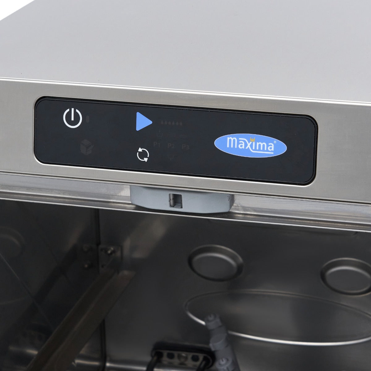 Maxima Glass Washer - 35 x 35cm - with Drain, Rinse Aid and Soap Pump - Digital Display - 230V - 09211001