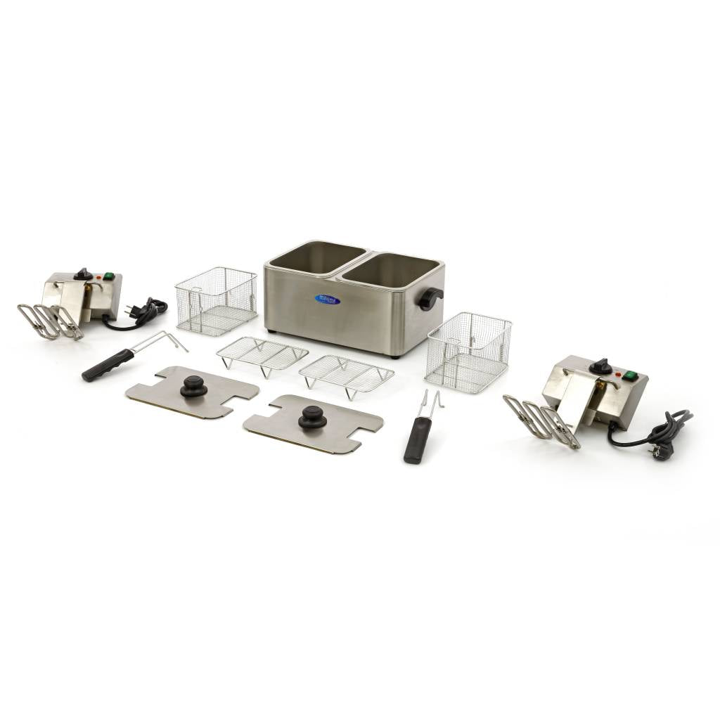 Maxima Deep Fryer - 2 x 4L - 2 Baskets - up to 2kg of Fries - 09300411