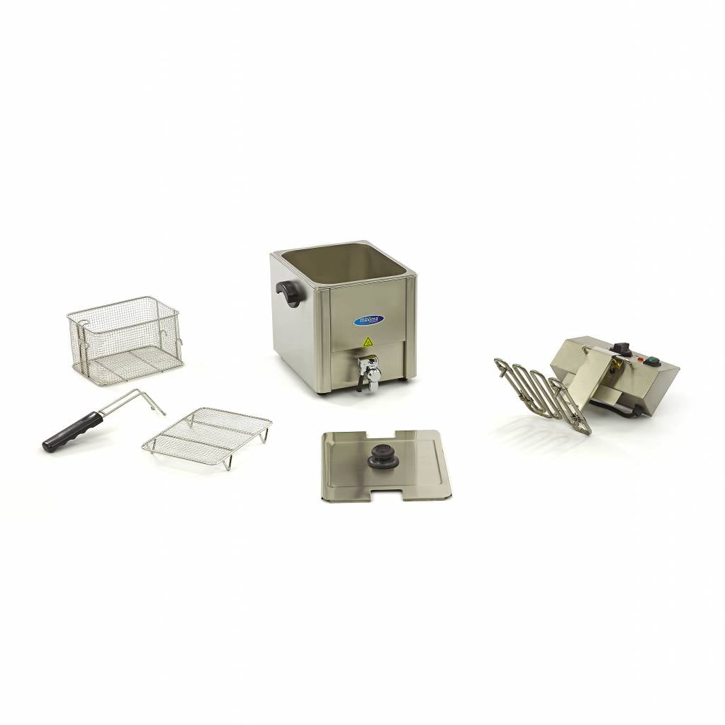 Maxima Deep Fryer - 8L - 1 Basket - with Drain Tap - 09300415