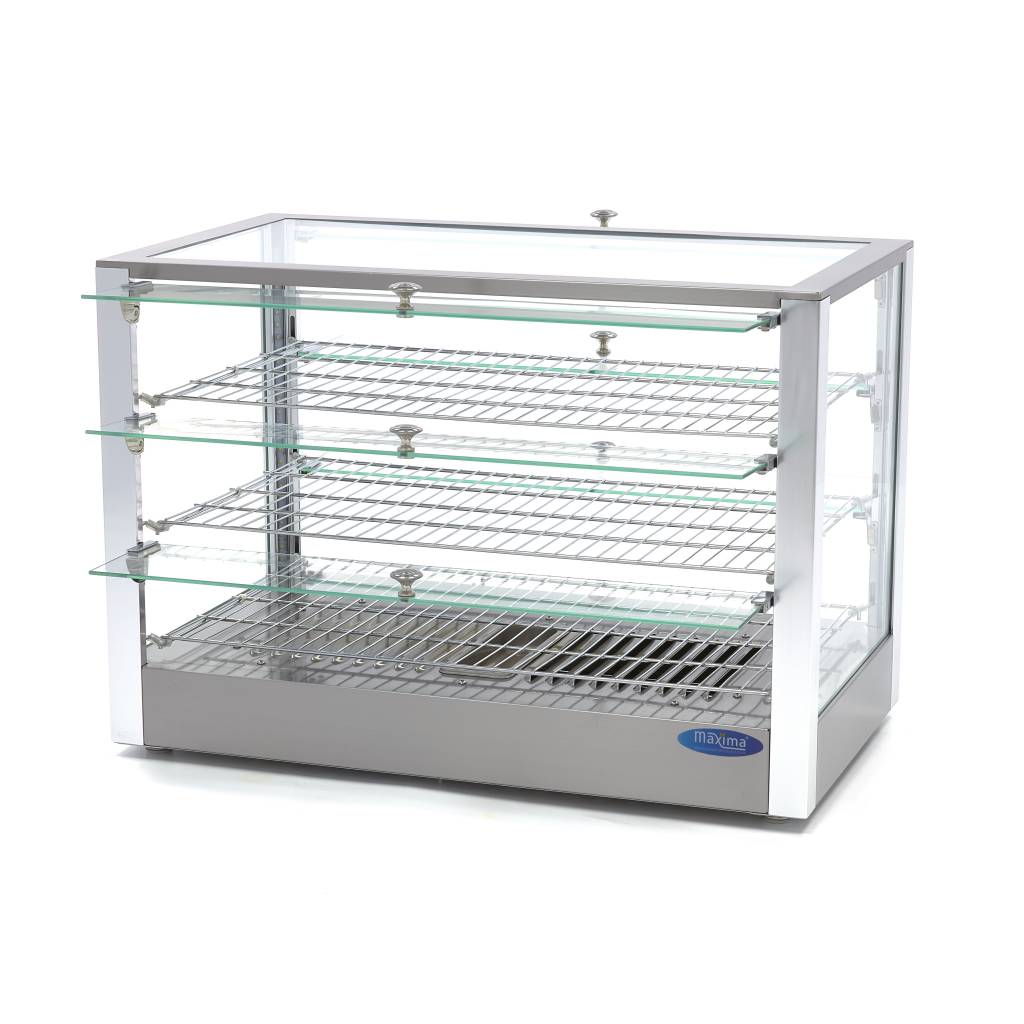 Maxima Heated Food Display - 115L - 70cm - 3 Shelves - 09400788