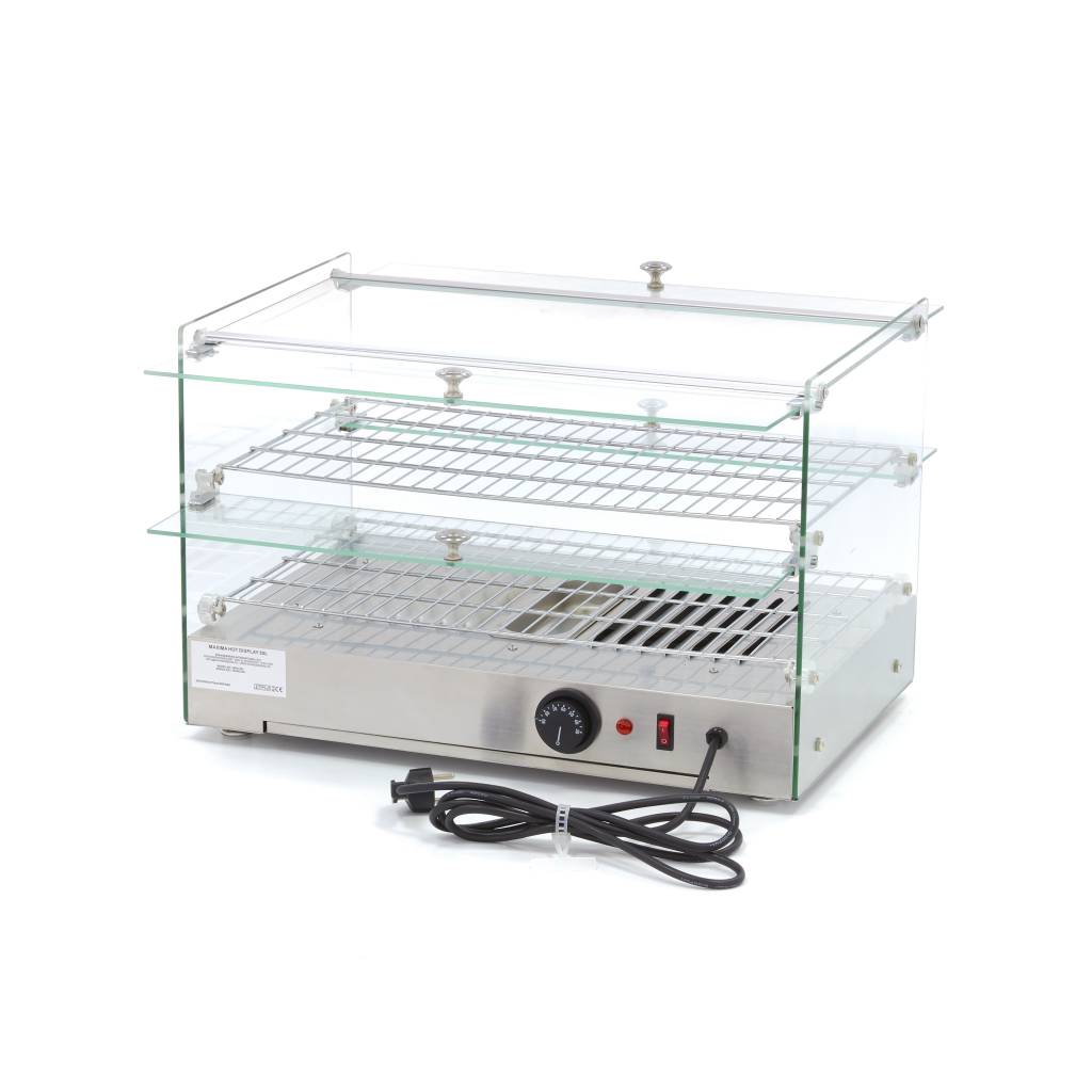 Maxima Heated Food Display - 50L - 55cm - 2 Shelves - 09400780