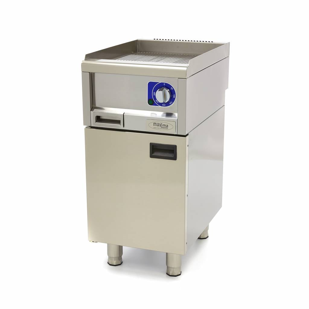 Horeca Grillplaat - Gegroefd - Enkel - 60 cm Diep - 400V - MAXIMA