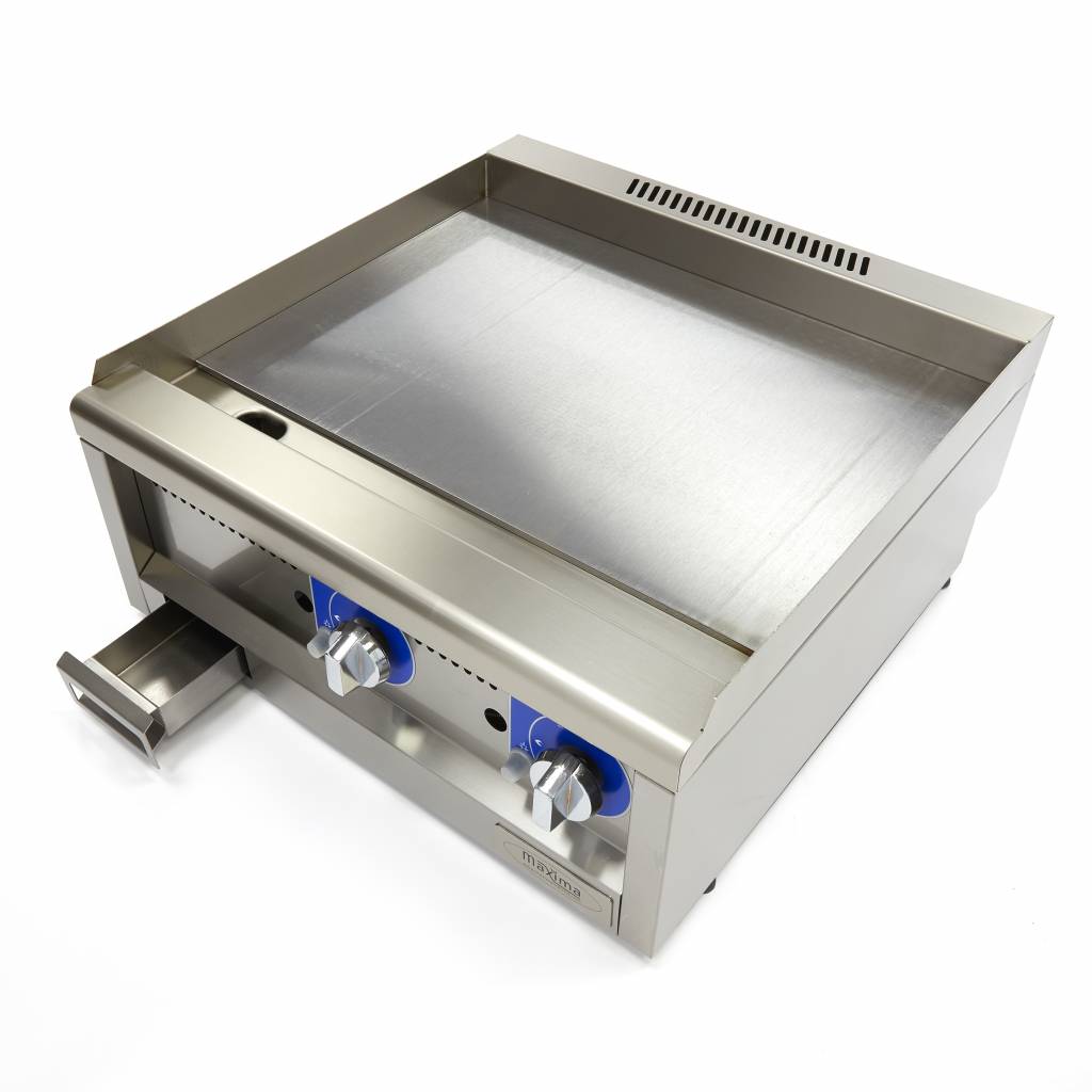 Horeca Grillplaat - Glad - Dubbel - 60 cm Diep - Gas - MAXIMA