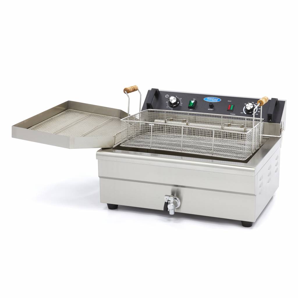 Maxima Deep Fryer - 20L - 1 Basket - with Drain Tap - 09365020
