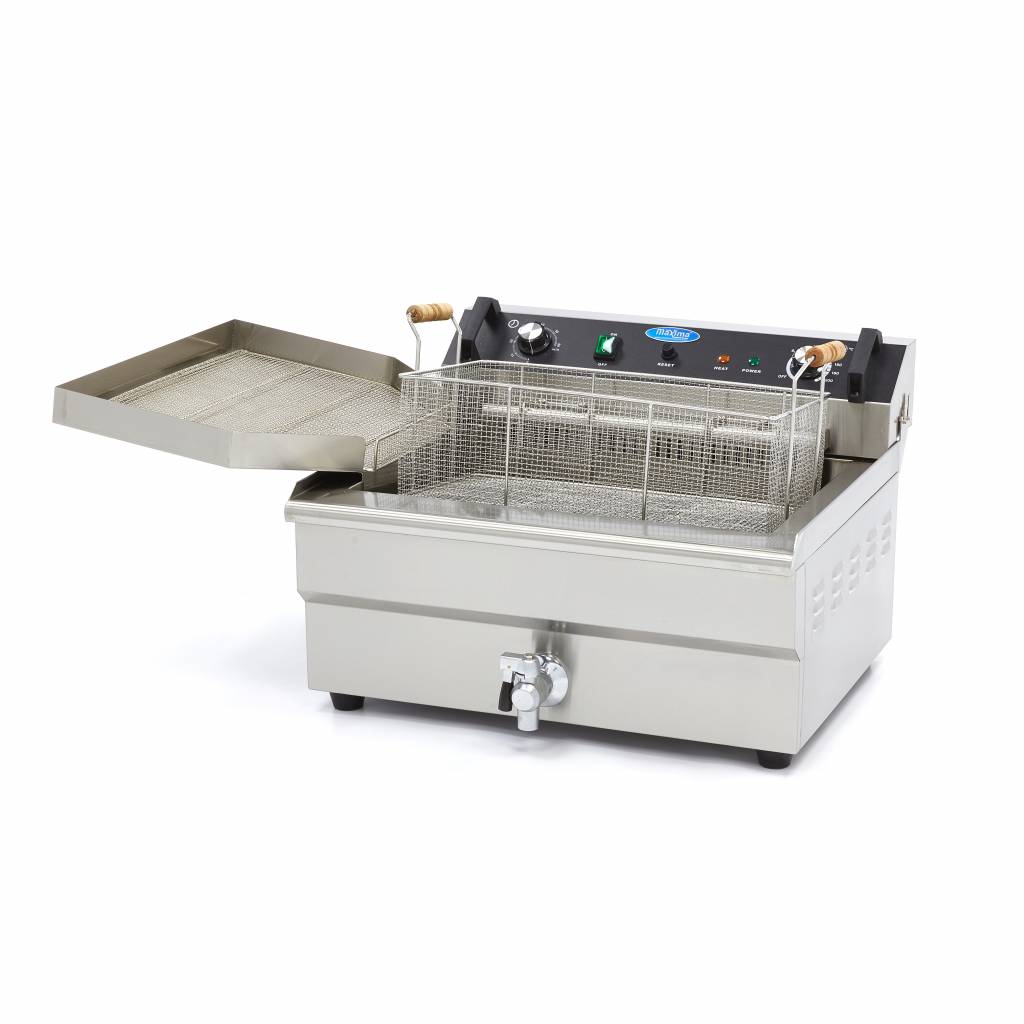 Maxima Deep Fryer - 30L - 1 Basket - with Drain Tap - 09365021